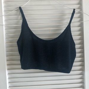 Black/Blue Metallic bralette/crop top